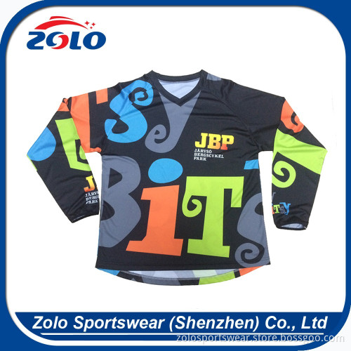 Popular and fashion bulk long sleeve bmx unique cycling jersey